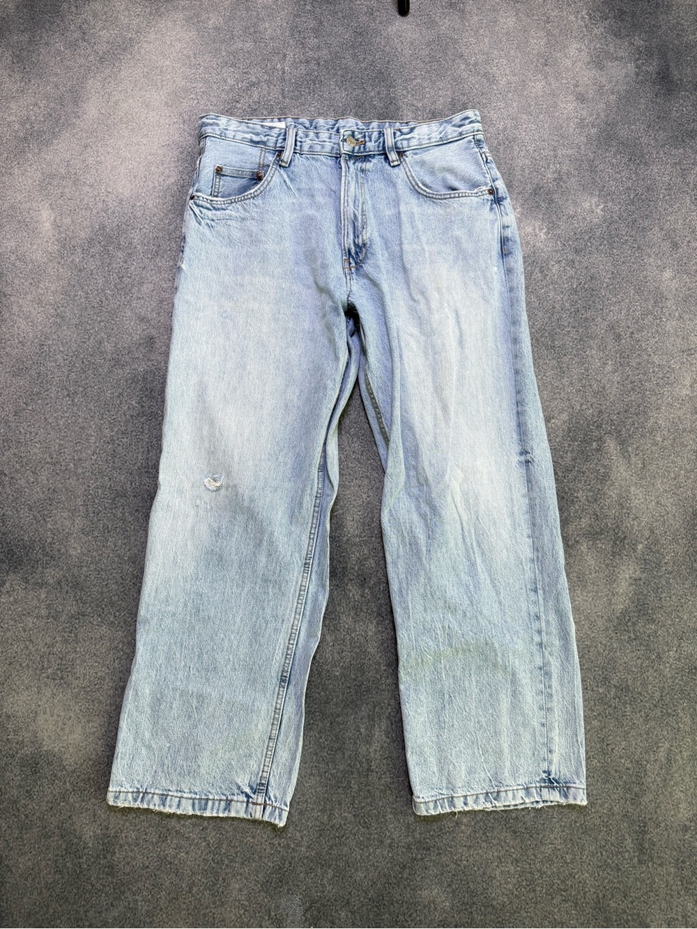 Zara Light Blue Relaxed Straight Jeans